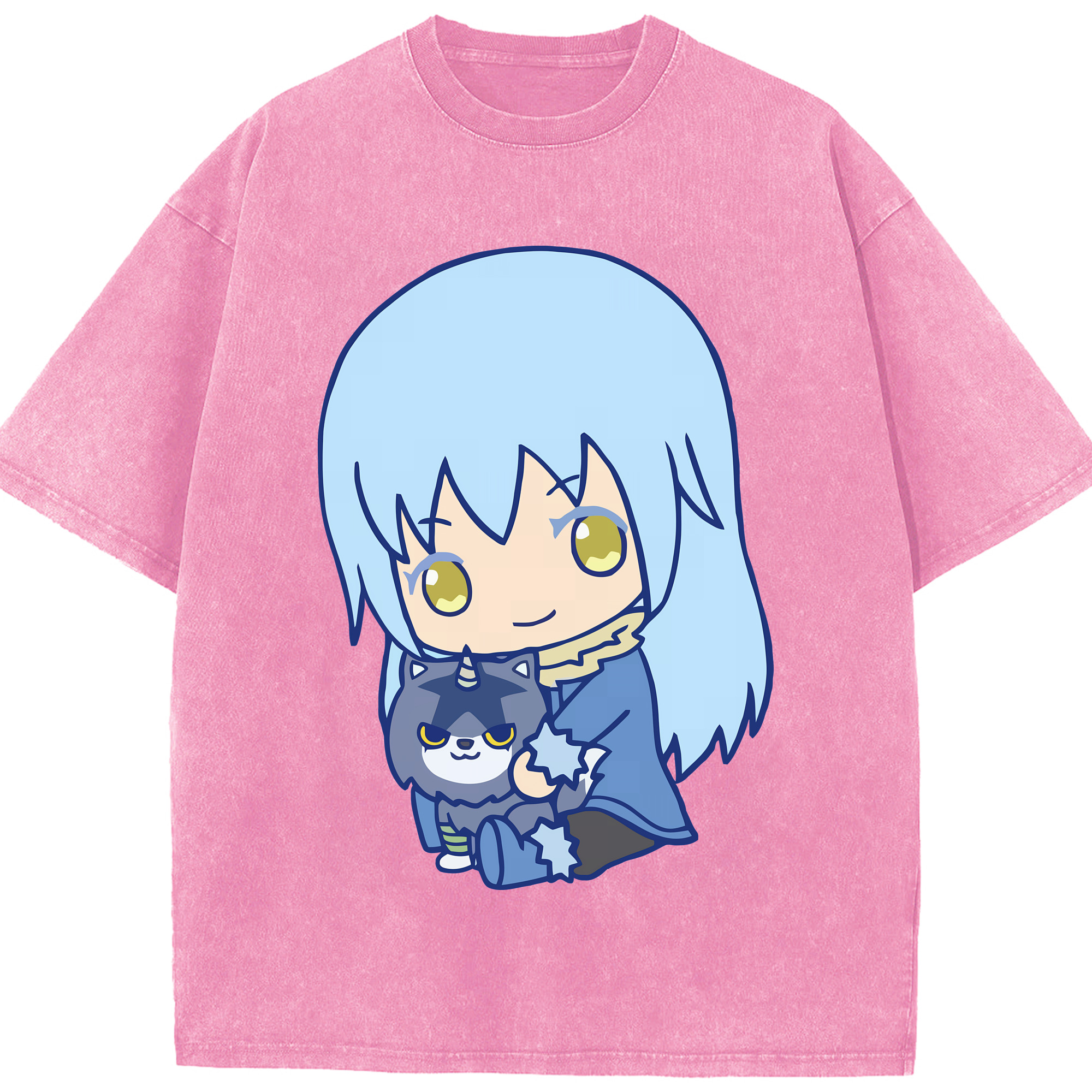 （画像用） 転スラ Regarding Reincarnated to Slime 綿100% ヴィンテージ風 半袖Tシャツ（フロントプリント）
